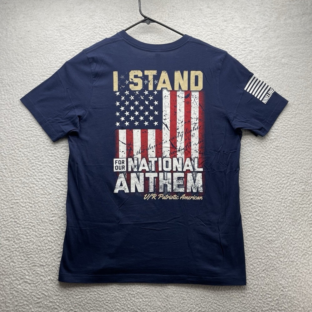 Nine Line T-Shirt Mens XL Navy Blue National Anthem Patriotic American Flag Army - Picture 5 of 10
